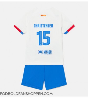 Barcelona Andreas Christensen #15 Udebanetrøje Børn 2023-24 Kortærmet (+ Korte bukser)